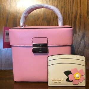 NWT-Kate Spade-SET-Voyage Top Handle Crossbody Bag & Petal Slim Cardholder-$368